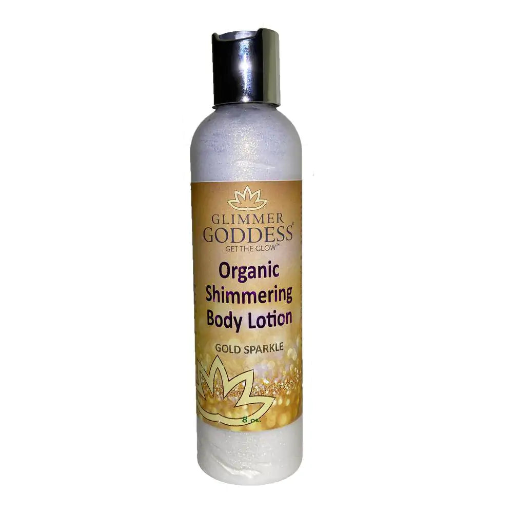 Organic Gold Shimmer Body Lotion -Sparkle For All Skin Types - Lapis Lazuli Luxe