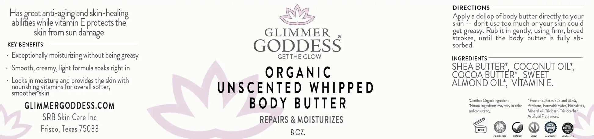 Organic Unscented Whipped Body Butter - Lapis Lazuli Luxe